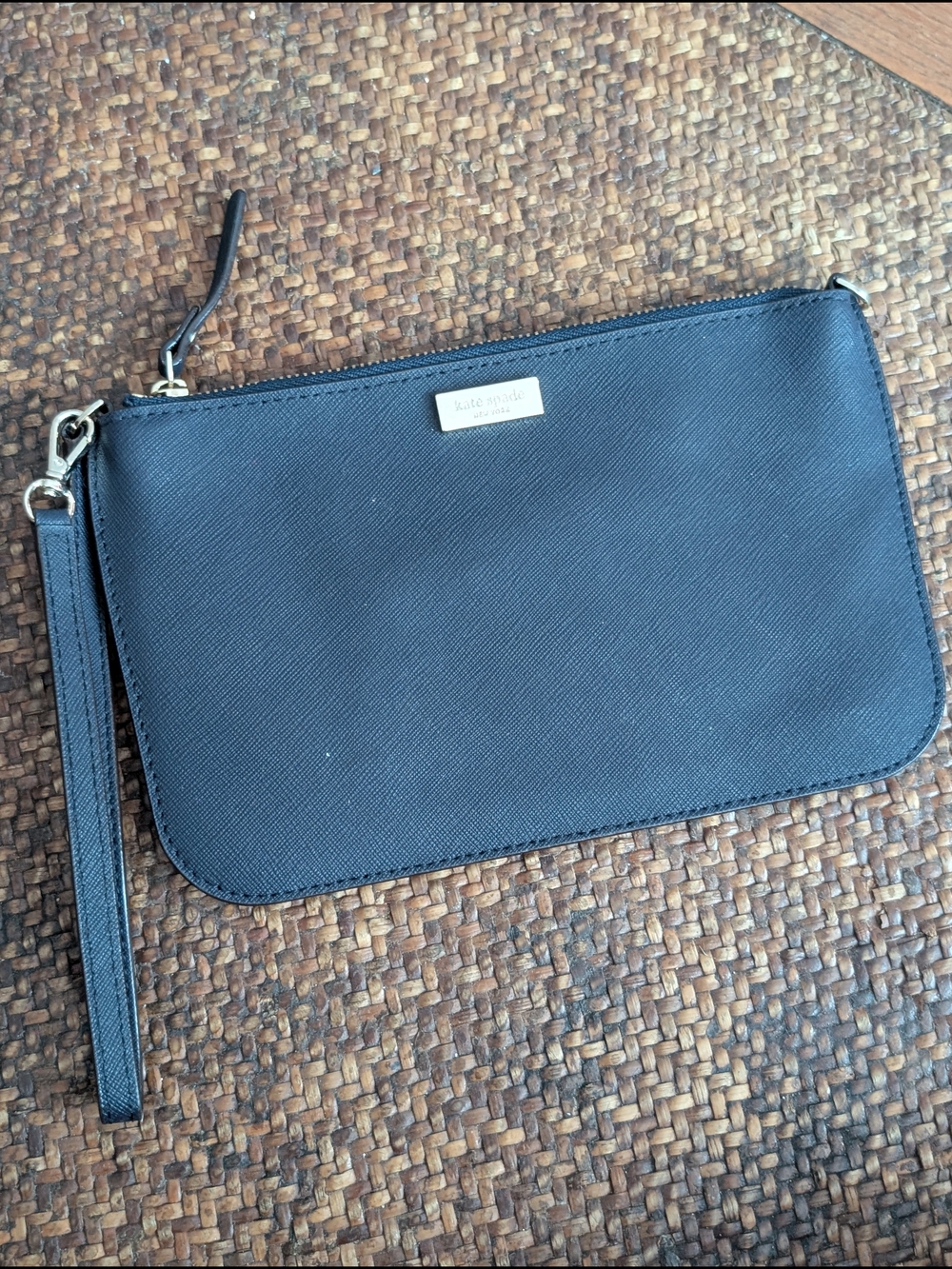 Nine West Navy Blue Leather Wristlet Clutch